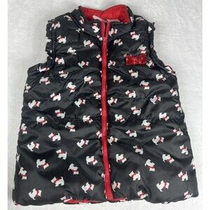 Nannette Girls Scotty Dog Puffer Vest Girls Scottish Terrier B&W Red Size 4T